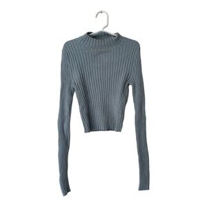 Kendall & Kylie Baby Blue Mock Neck Sweater